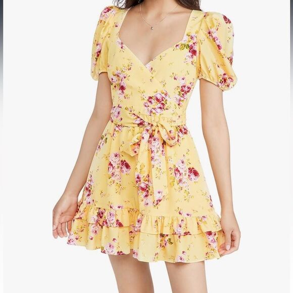 Likely Yellow Floral Mini Quinn Puff Sleeve Dress in Sundance Size 6 NWT - Picture 3 of 16